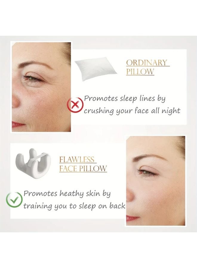 Flawless Face Pillow Ultra Soft Cervical Support with Removable Reversible Cover White - Image 4